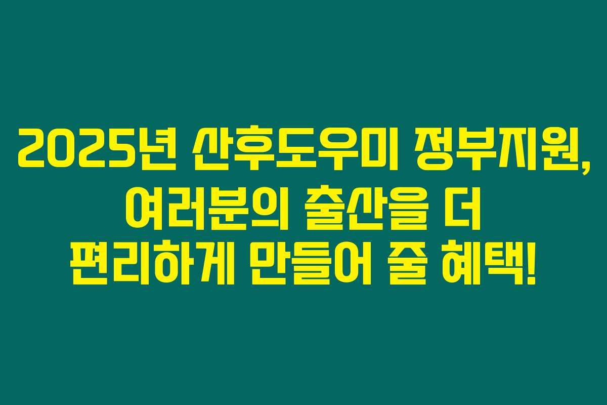 2025년 산후도우미 정부지원, 여러분의 출산을 더 편리하게 만들어 줄 혜택! 2025년 산후도우미 정부지원, 여러분의 출산을 더 편리하게 만들어 줄 혜택!