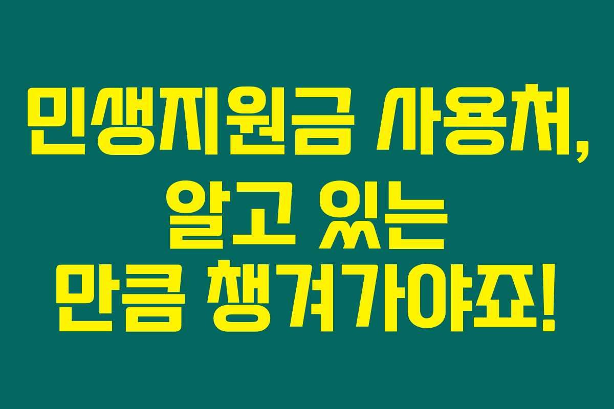 민생지원금 사용처, 알고 있는 만큼 챙겨가야죠!