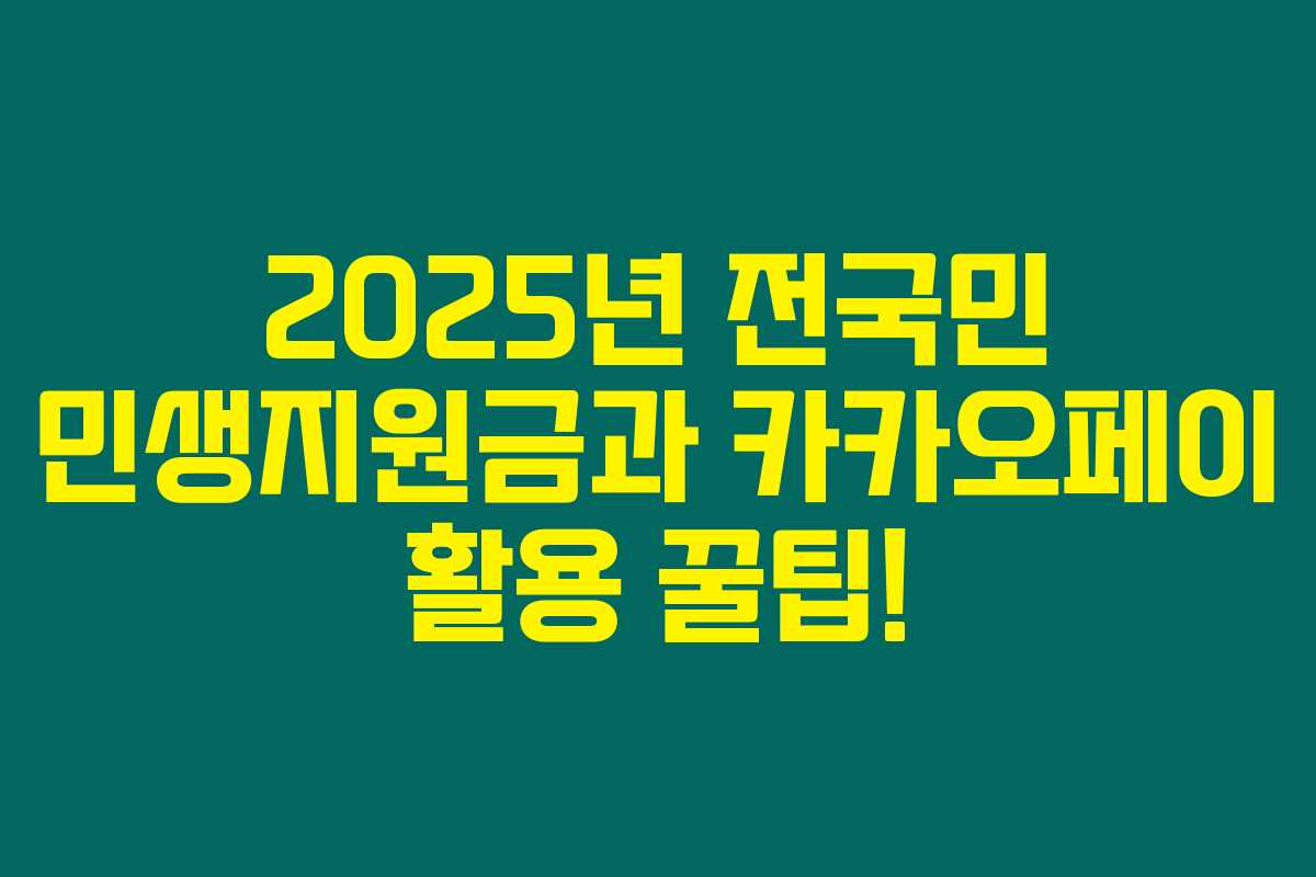 2025년 전국민 민생지원금과 카카오페이 활용 꿀팁!