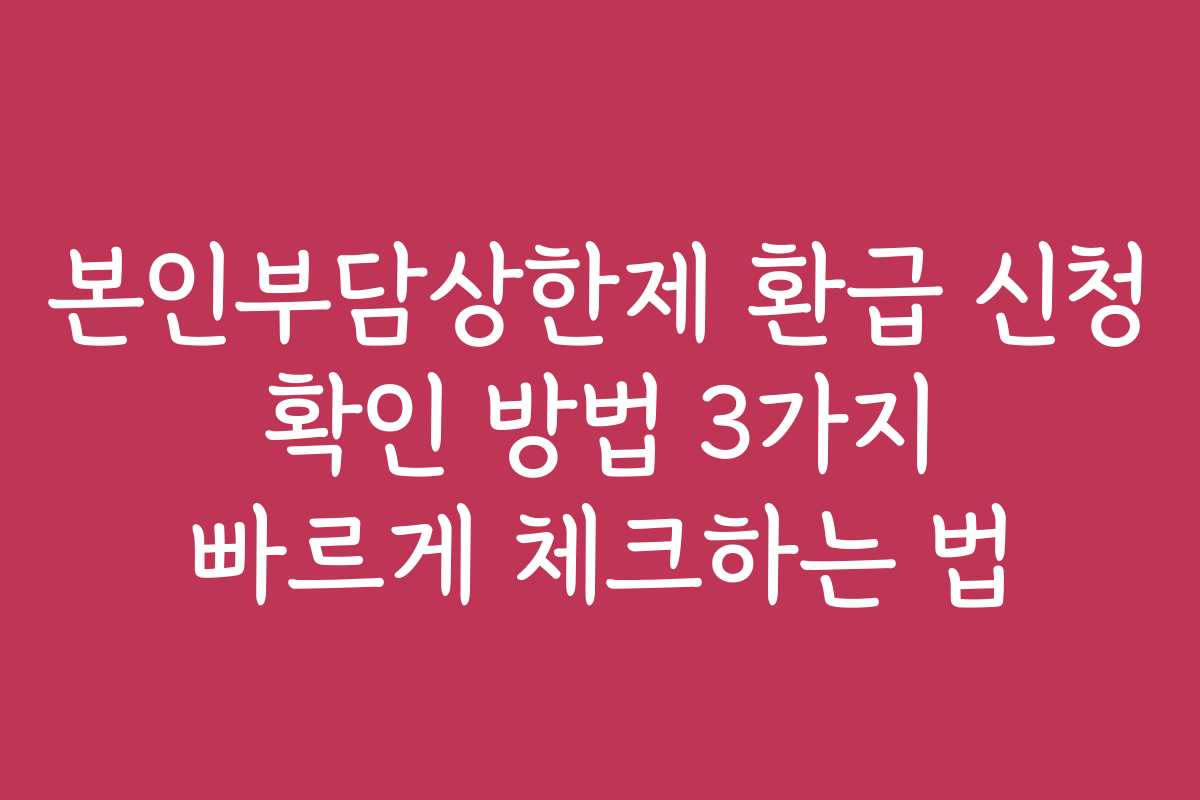 본인부담상한제 환급 신청 확인 방법 3가지 빠르게 체크하는 법 본인부담상한제 환급 신청 확인 방법 3가지 빠르게 체크하는 법