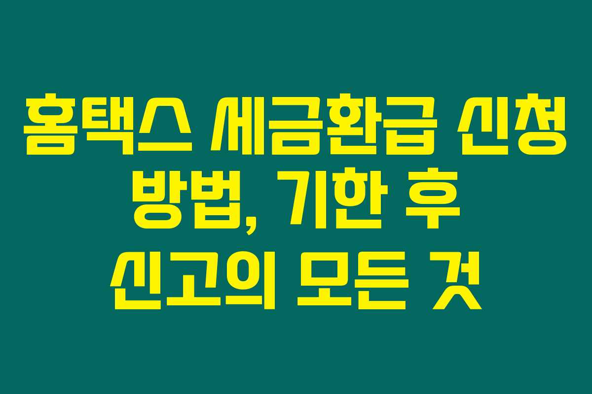 홈택스 세금환급 신청 방법, 기한 후 신고의 모든 것