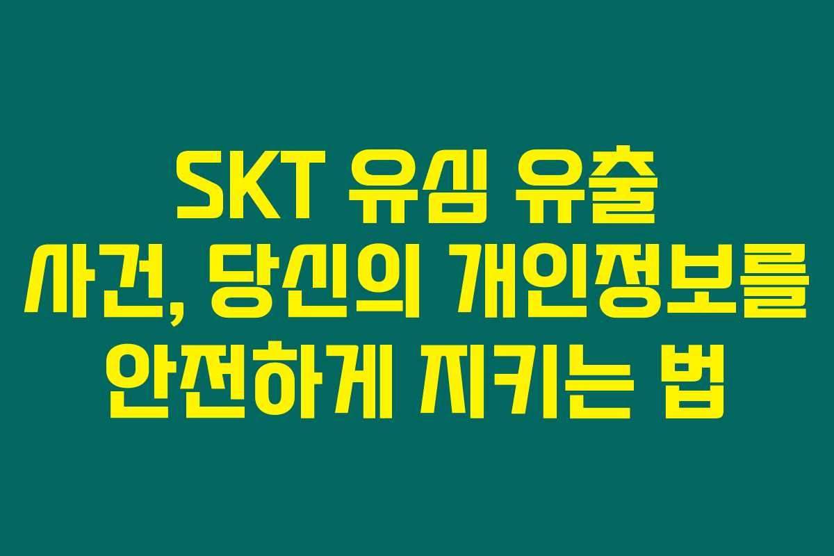 SKT 유심 유출 사건, 당신의 개인정보를 안전하게 지키는 법 SKT 유심 유출 사건, 당신의 개인정보를 안전하게 지키는 법