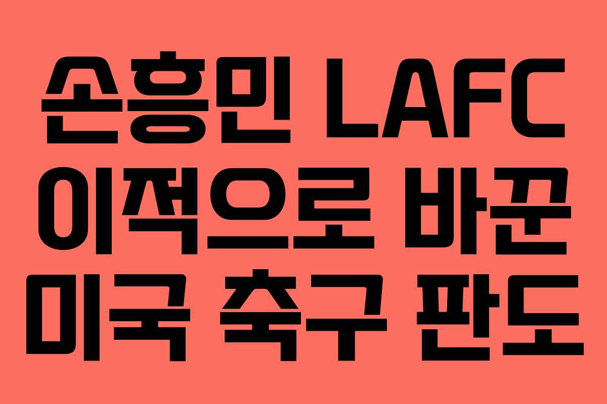 손흥민 LAFC 이적으로 바꾼 미국 축구 판도