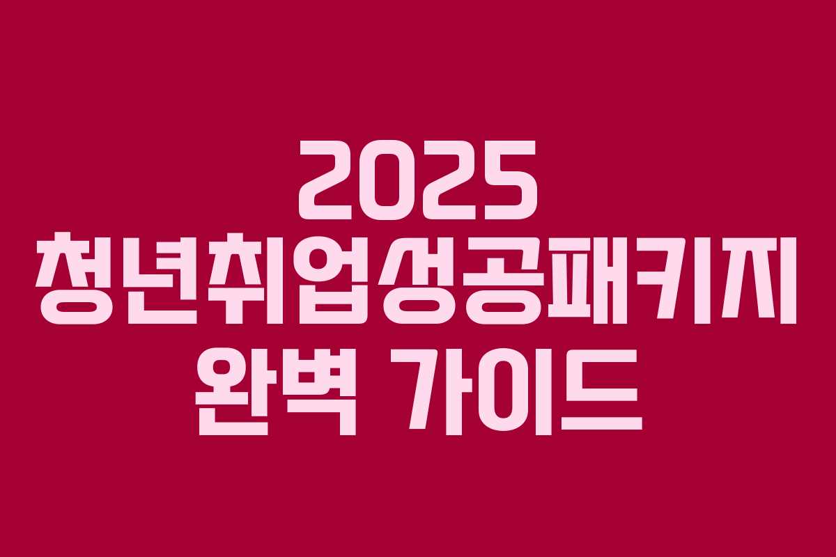 2025 청년취업성공패키지 완벽 가이드