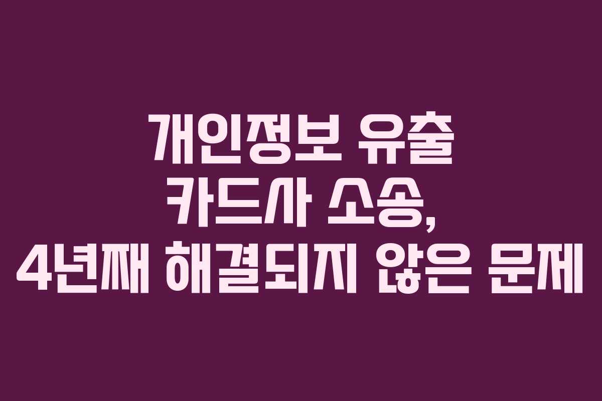 개인정보 유출 카드사 소송, 4년째 해결되지 않은 문제 개인정보 유출 카드사 소송, 4년째 해결되지 않은 문제