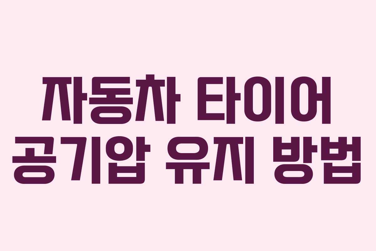자동차 타이어 공기압 유지 방법 자동차 타이어 공기압 유지 방법