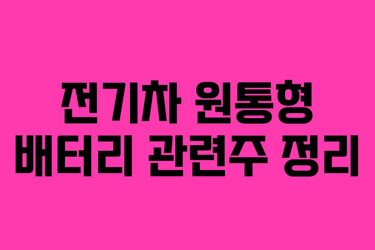 전기차 원통형 배터리 관련주 정리 전기차 원통형 배터리 관련주 정리