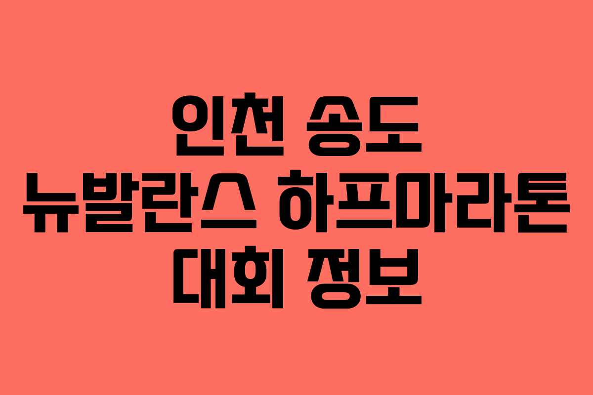 인천 송도 뉴발란스 하프마라톤 대회 정보