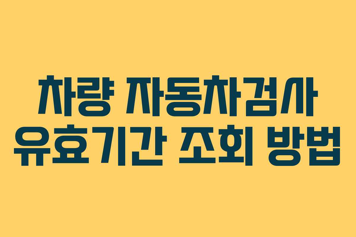 차량 자동차검사 유효기간 조회 방법