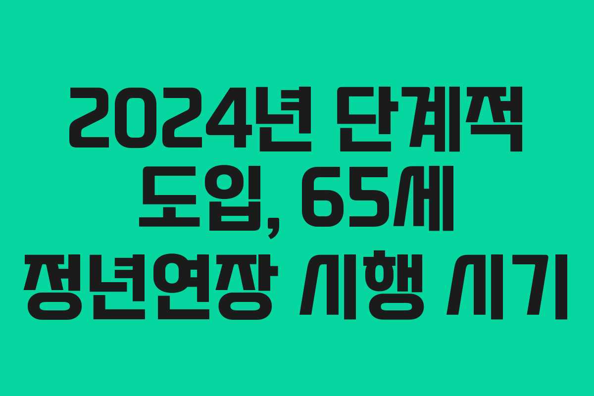 2024년 단계적 도입, 65세 정년연장 시행 시기