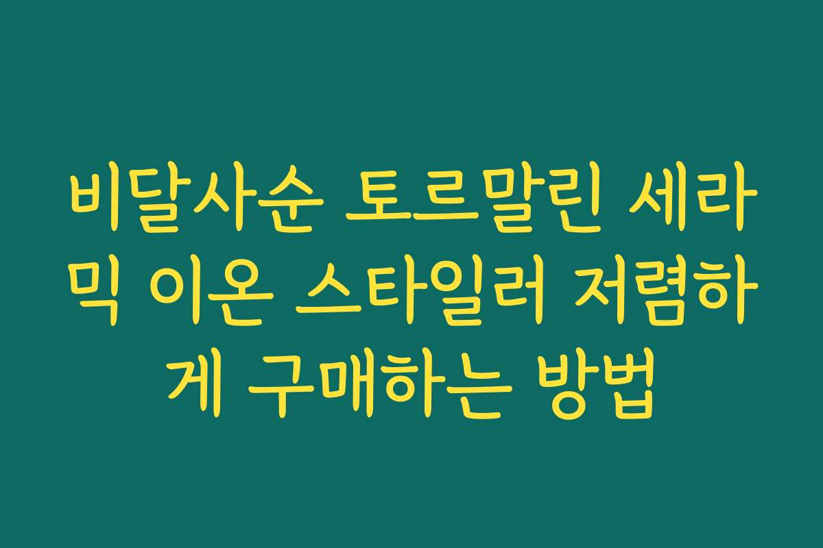 비달사순 토르말린 세라믹 이온 스타일러 저렴하게 구매하는 방법