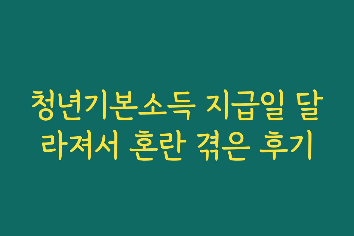 청년기본소득 지급일 달라져서 혼란 겪은 후기
