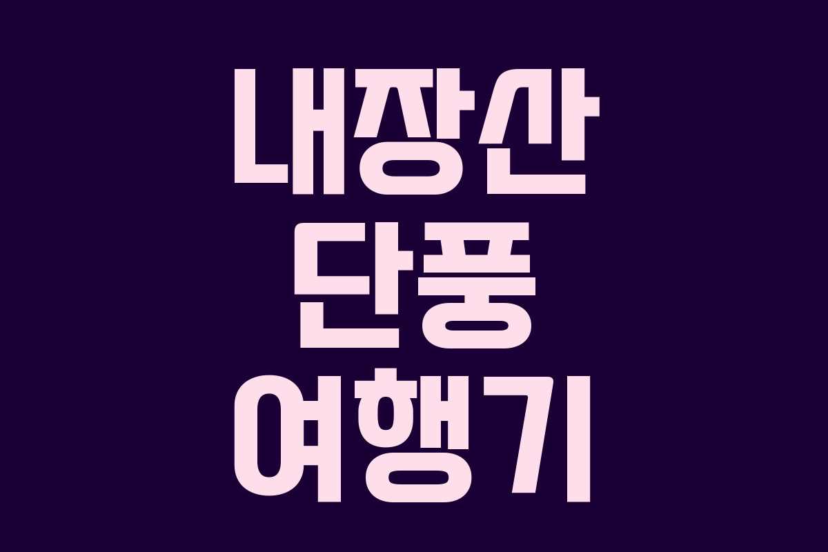 내장산 단풍 여행기