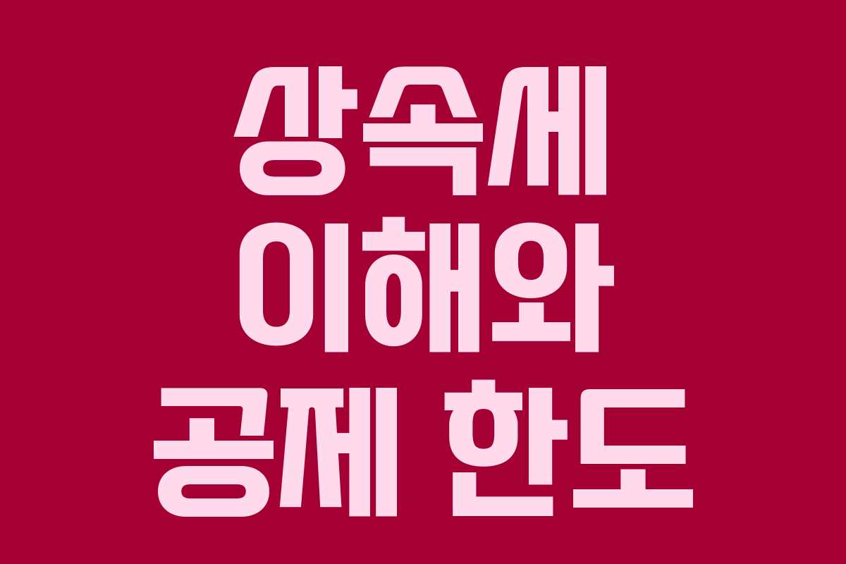 상속세 이해와 공제 한도