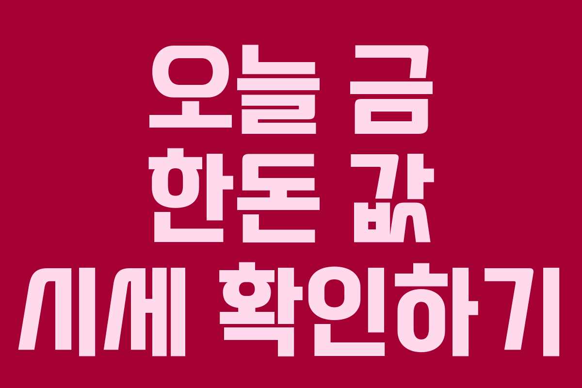 오늘 금 한돈 값 시세 확인하기