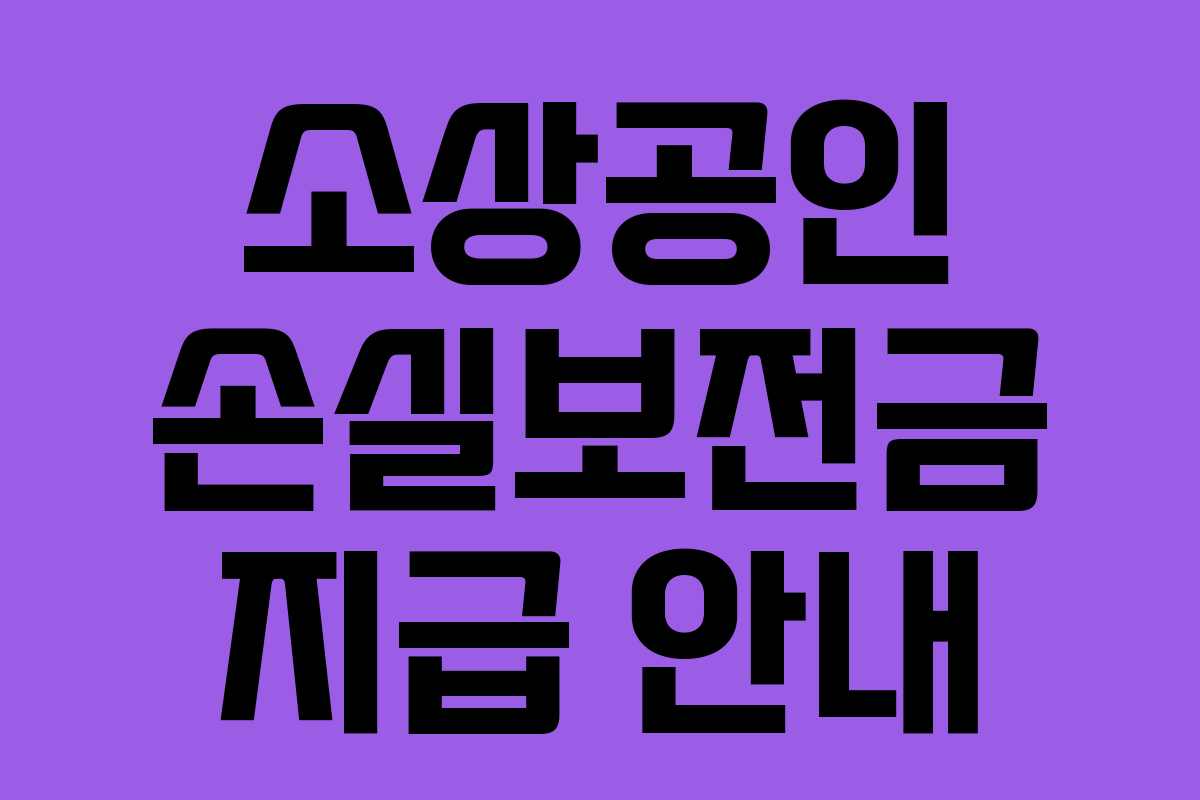소상공인 손실보전금 지급 안내