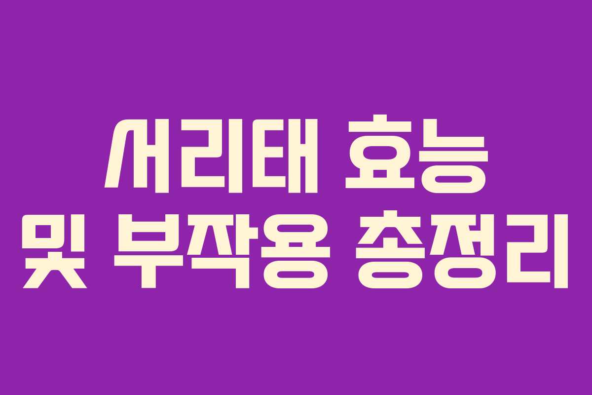 서리태 효능 및 부작용 총정리