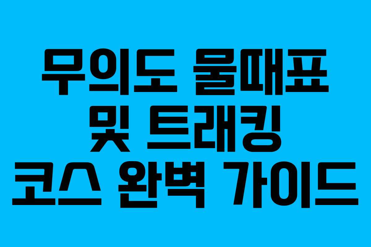 무의도 물때표 및 트래킹 코스 완벽 가이드