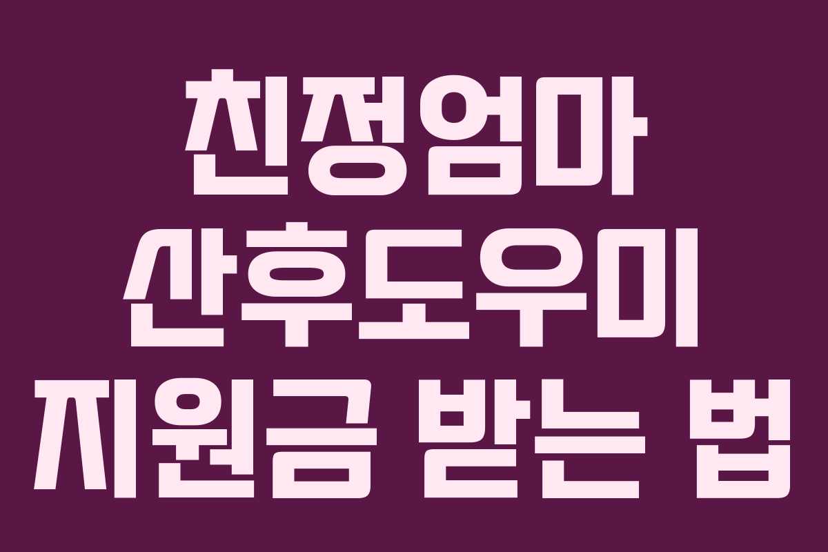 친정엄마 산후도우미 지원금 받는 법 친정엄마 산후도우미 지원금 받는 법