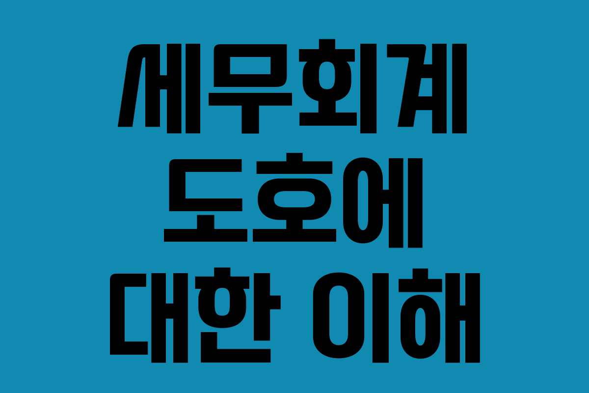 세무회계 도호에 대한 이해 세무회계 도호에 대한 이해