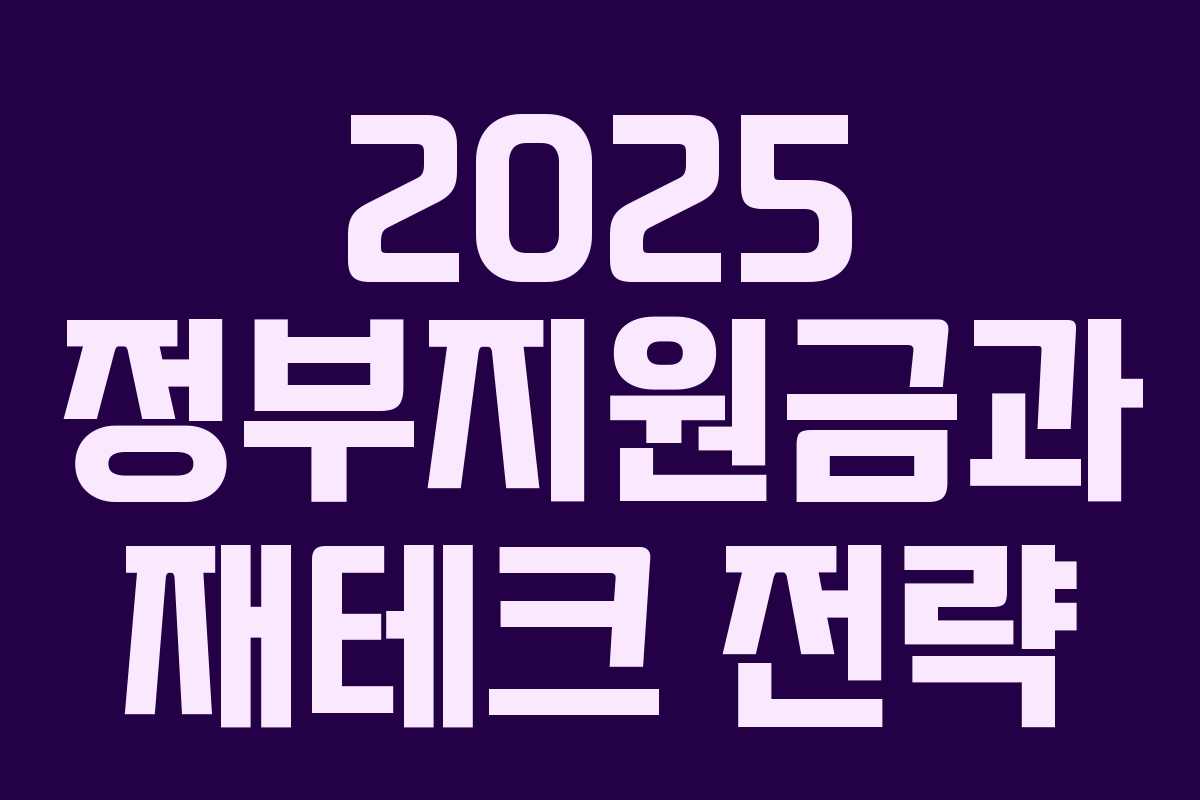 2025 정부지원금과 재테크 전략