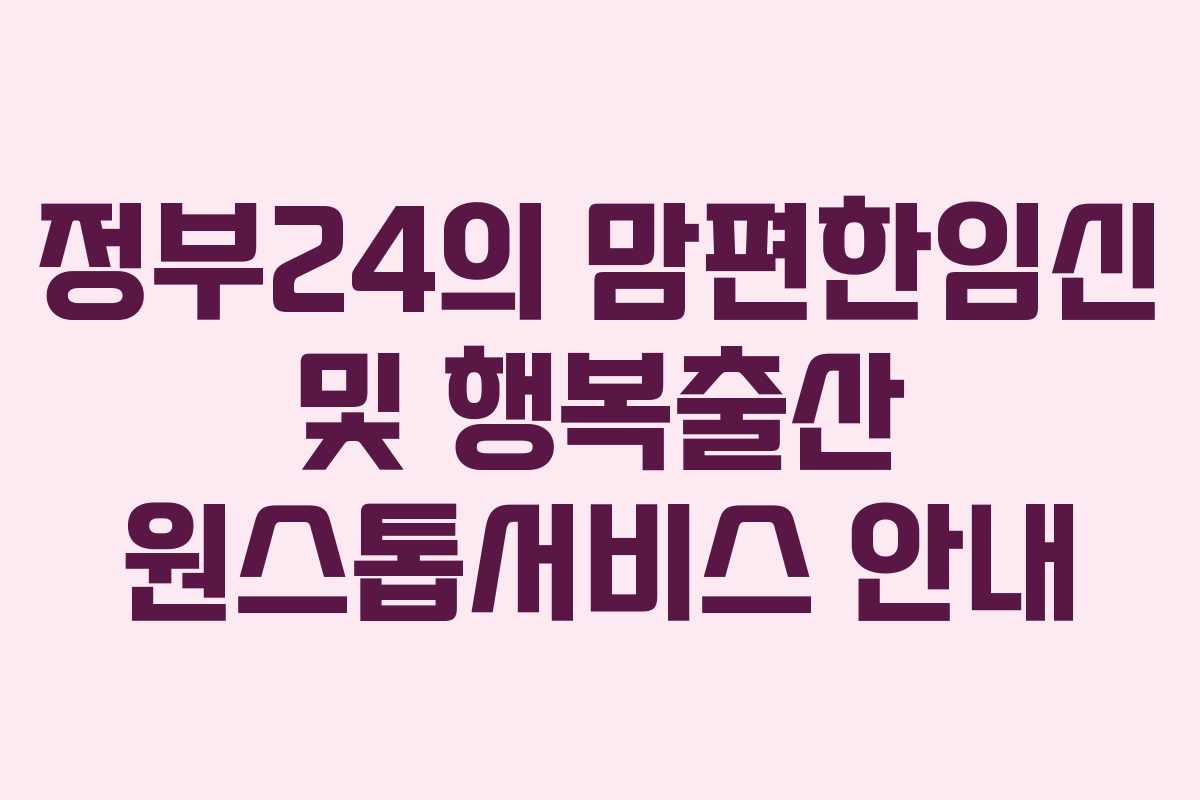 정부24의 맘편한임신 및 행복출산 원스톱서비스 안내
