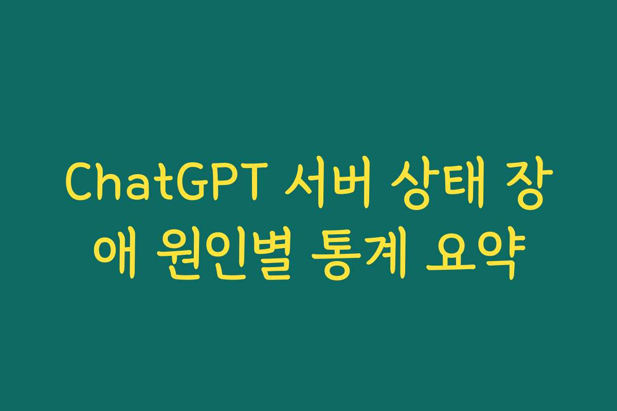 ChatGPT 서버 상태 장애 원인별 통계 요약
