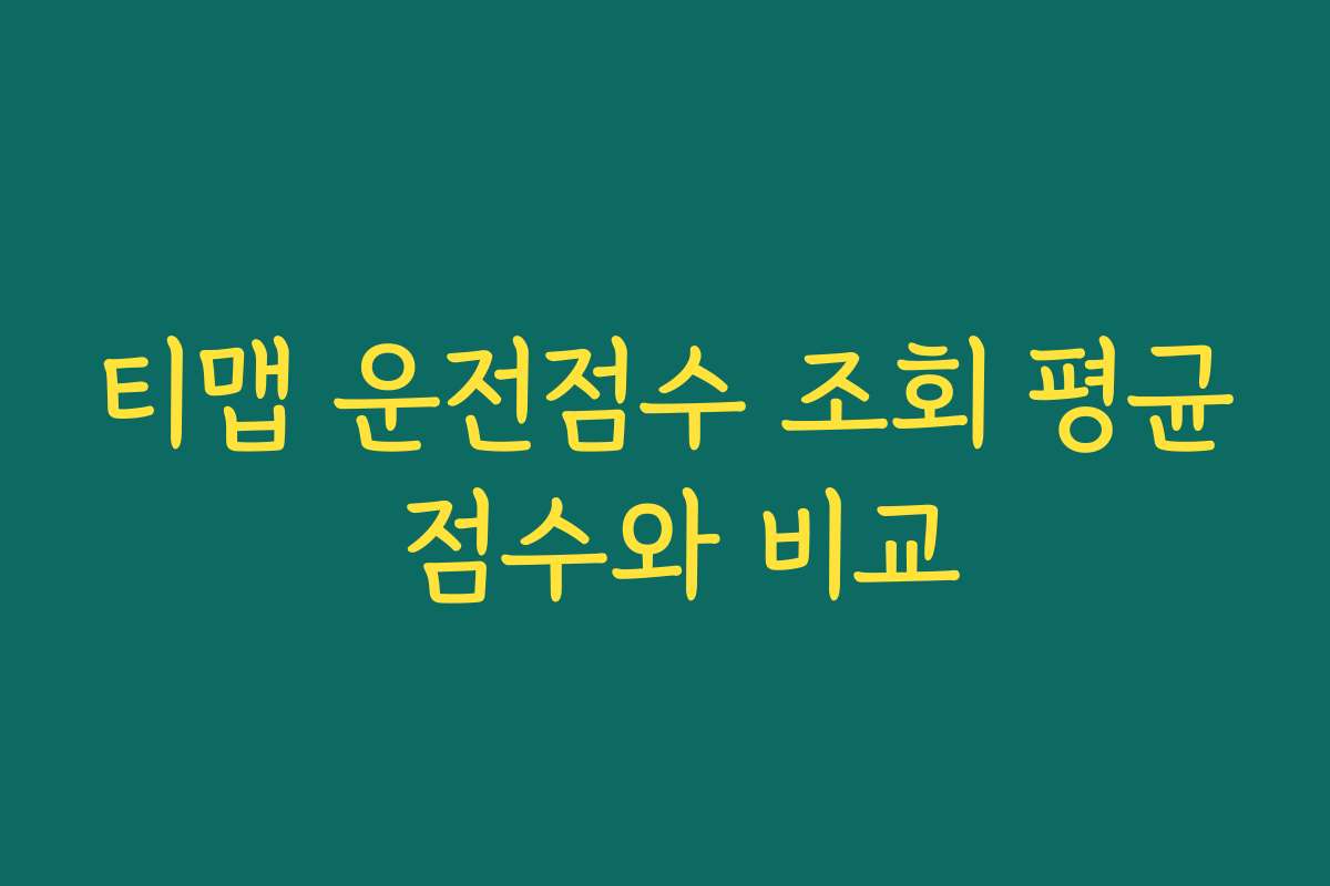 티맵 운전점수 조회 평균 점수와 비교