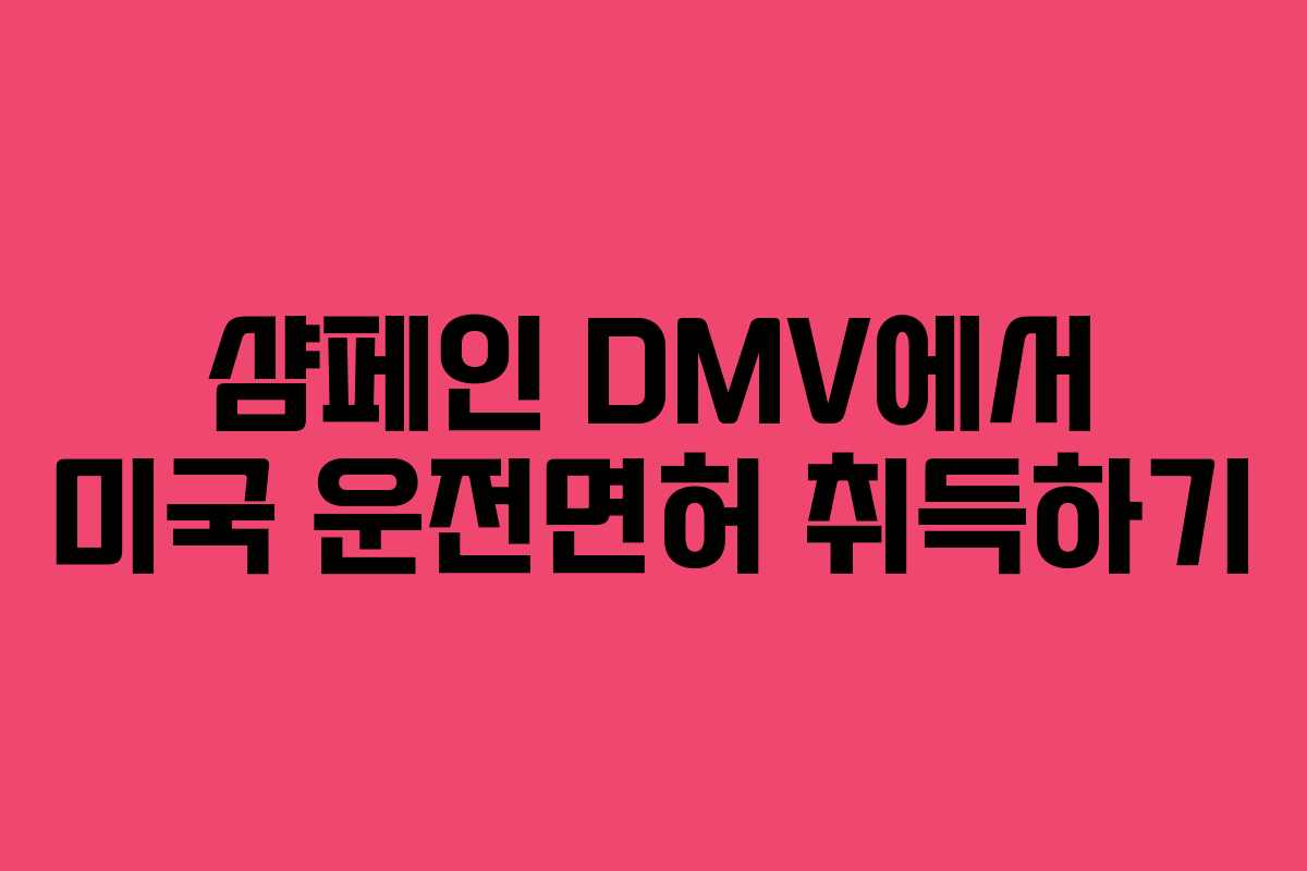 샴페인 DMV에서 미국 운전면허 취득하기