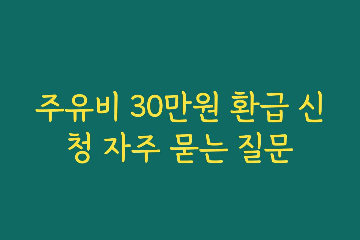 주유비 30만원 환급 신청 자주 묻는 질문