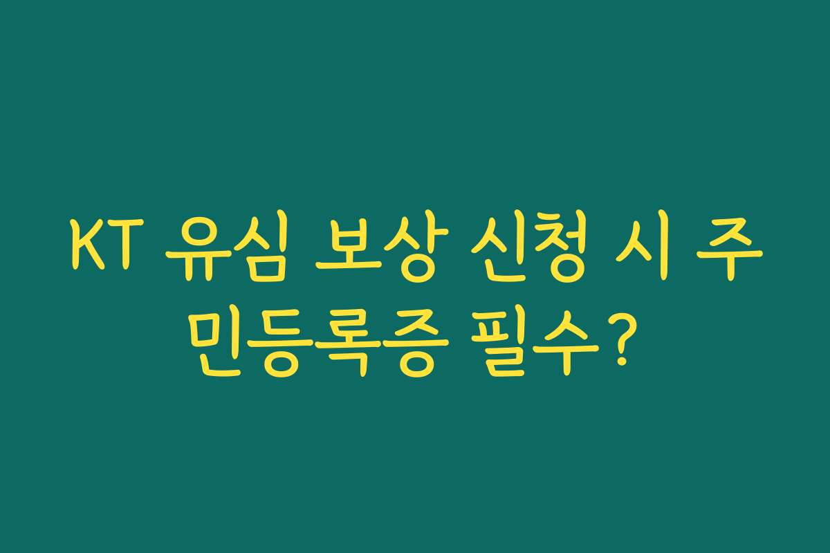 KT 유심 보상 신청 시 주민등록증 필수?