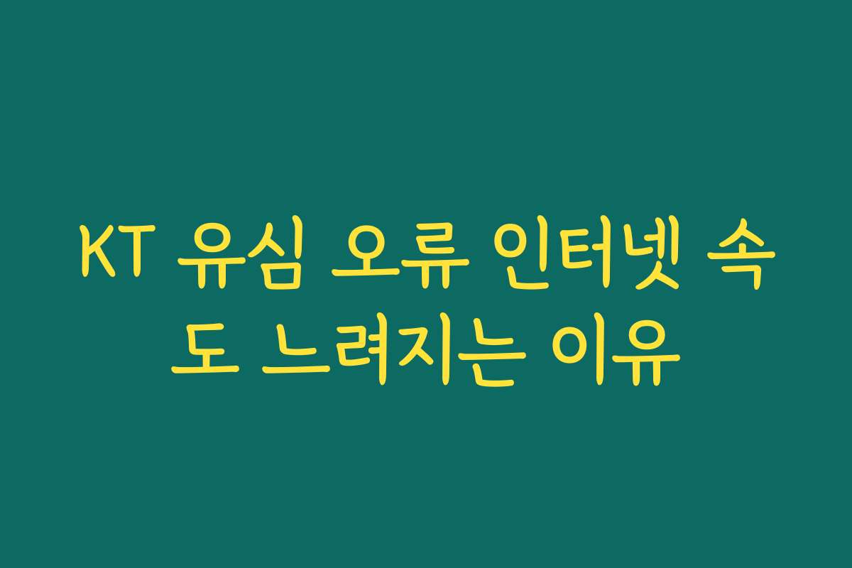 KT 유심 오류 인터넷 속도 느려지는 이유 KT 유심 오류 인터넷 속도 느려지는 이유