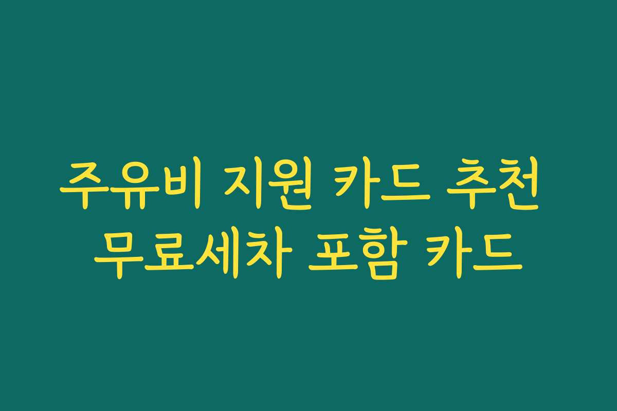 주유비 지원 카드 추천 무료세차 포함 카드 주유비 지원 카드 추천 무료세차 포함 카드