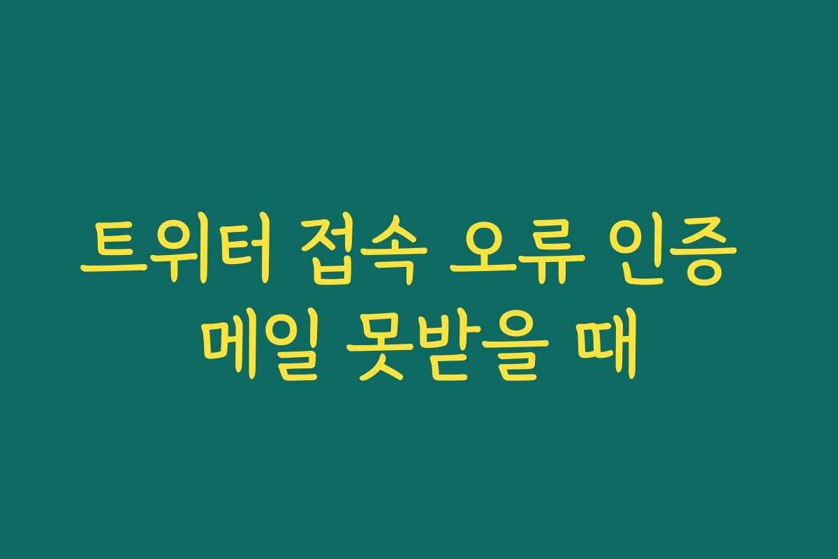 트위터 접속 오류 인증 메일 못받을 때