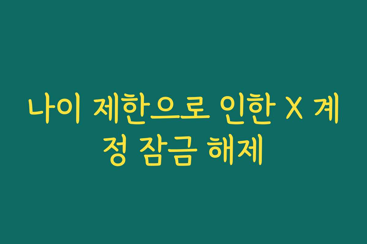 나이 제한으로 인한 X 계정 잠금 해제 나이 제한으로 인한 X 계정 잠금 해제
