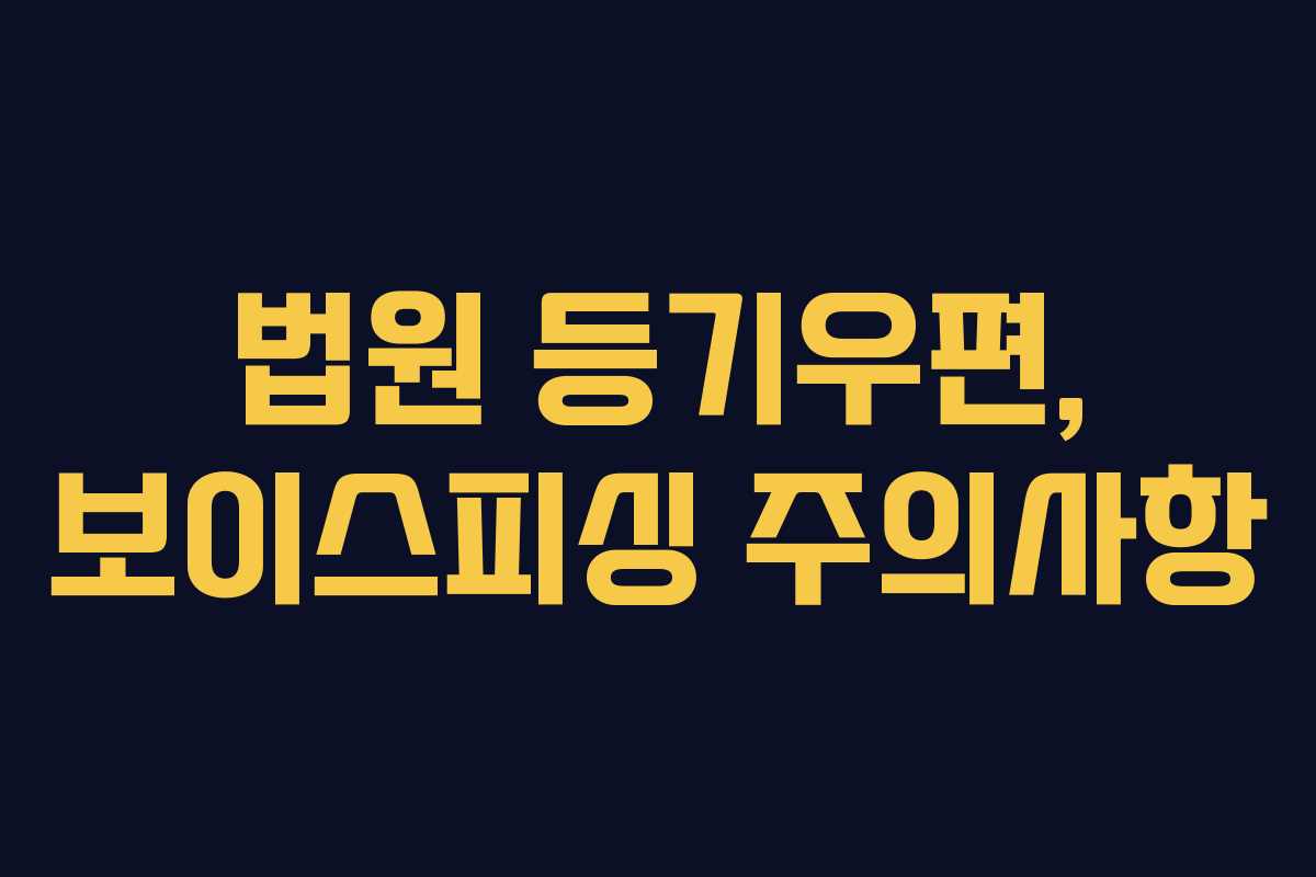 법원 등기우편, 보이스피싱 주의사항