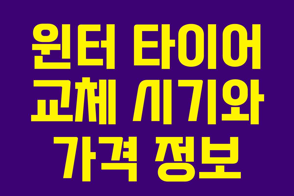 윈터 타이어 교체 시기와 가격 정보