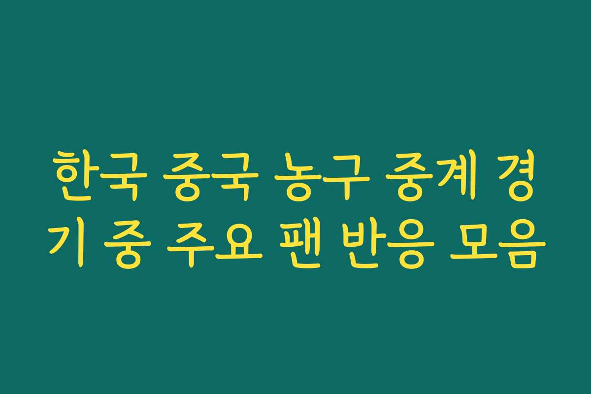 한국 중국 농구 중계 경기 중 주요 팬 반응 모음 한국 중국 농구 중계 경기 중 주요 팬 반응 모음