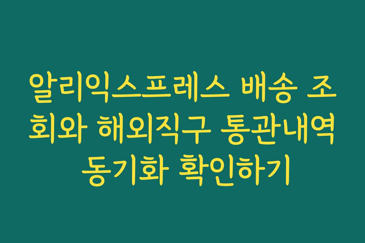 알리익스프레스 배송 조회와 해외직구 통관내역 동기화 확인하기