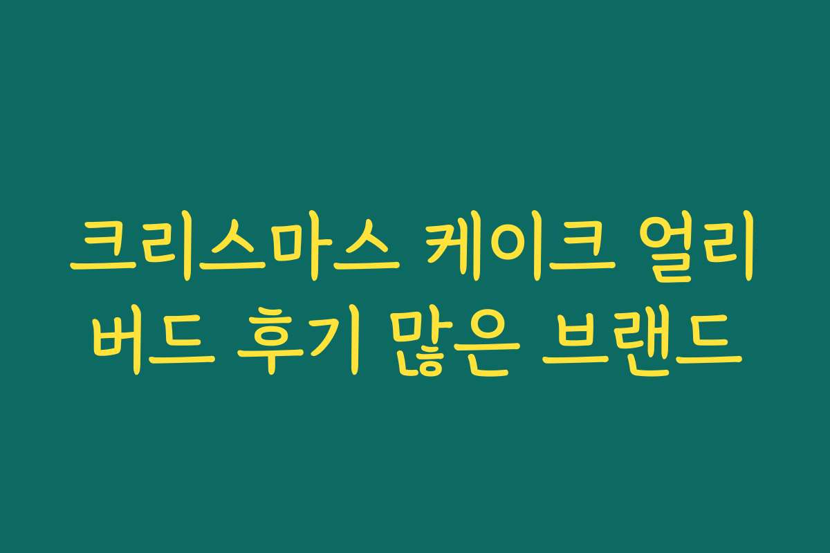 크리스마스 케이크 얼리버드 후기 많은 브랜드