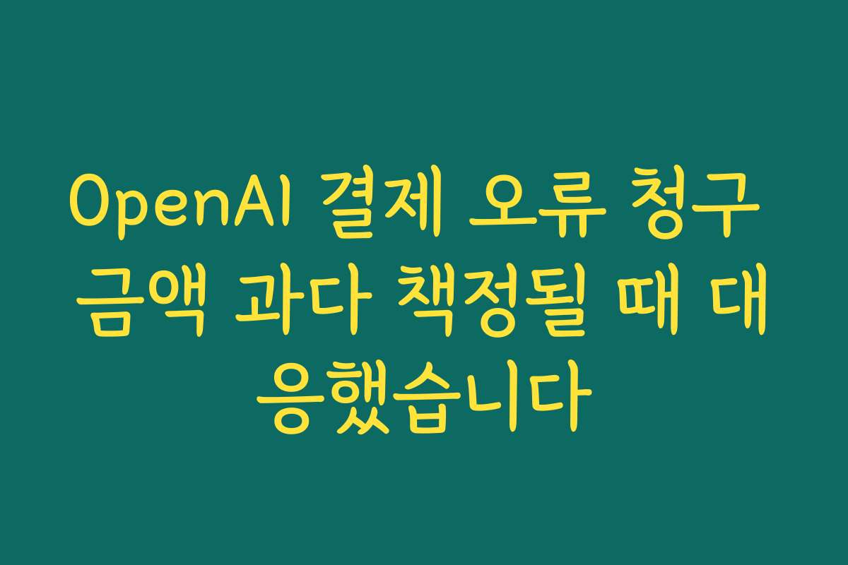 OpenAI 결제 오류 청구 금액 과다 책정될 때 대응했습니다