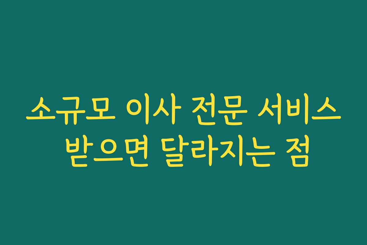 소규모 이사 전문 서비스 받으면 달라지는 점 소규모 이사 전문 서비스 받으면 달라지는 점