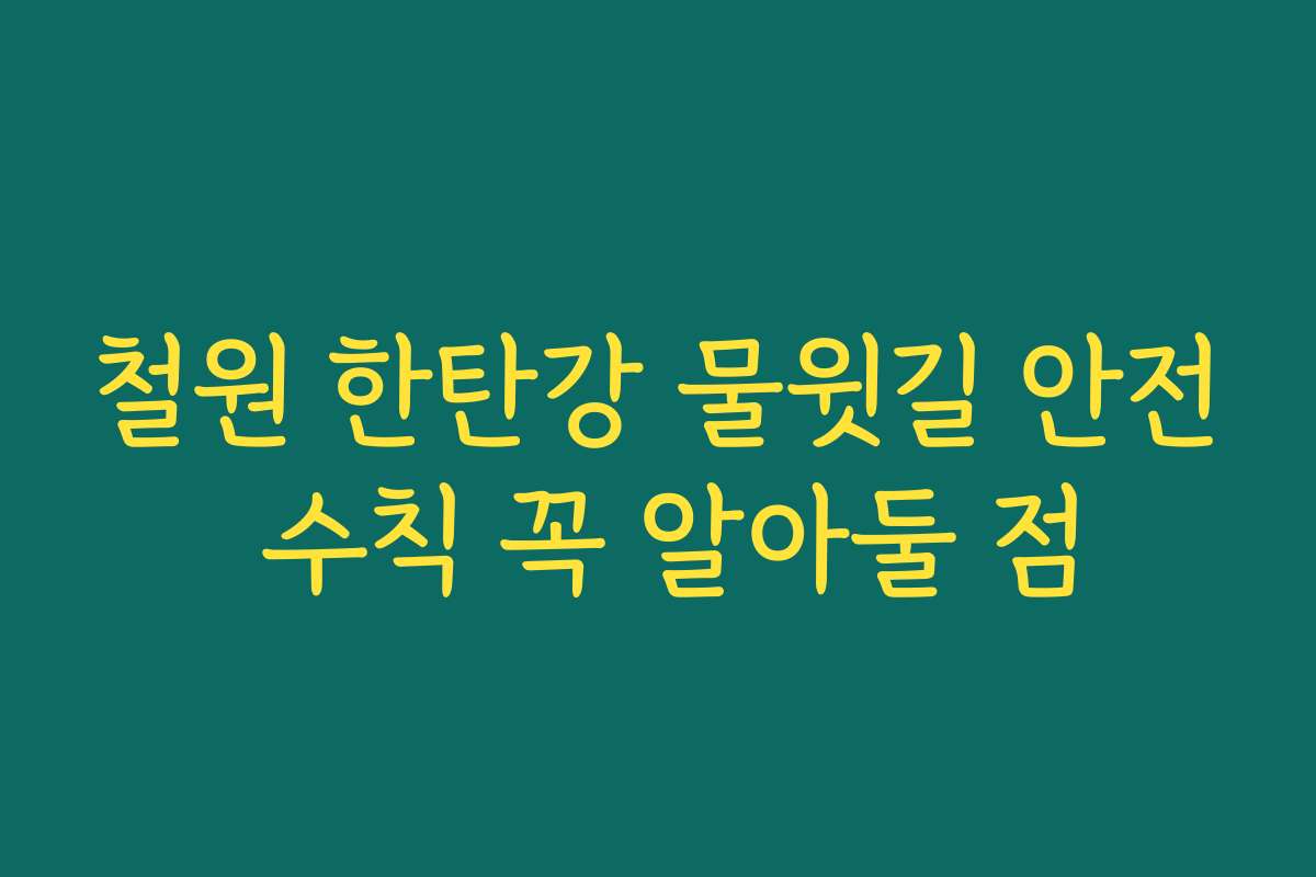 철원 한탄강 물윗길 안전 수칙 꼭 알아둘 점 철원 한탄강 물윗길 안전 수칙 꼭 알아둘 점