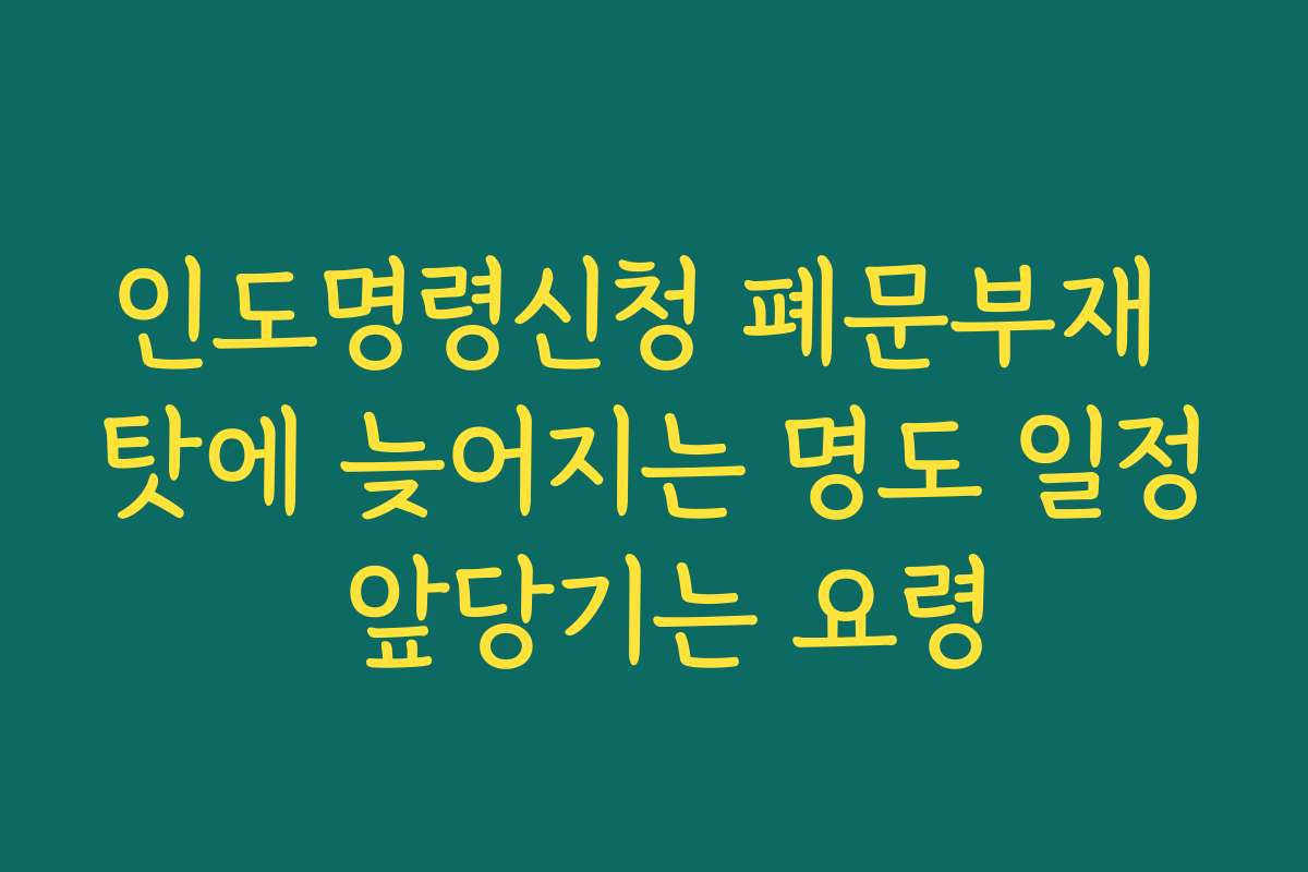 인도명령신청 폐문부재 탓에 늦어지는 명도 일정 앞당기는 요령