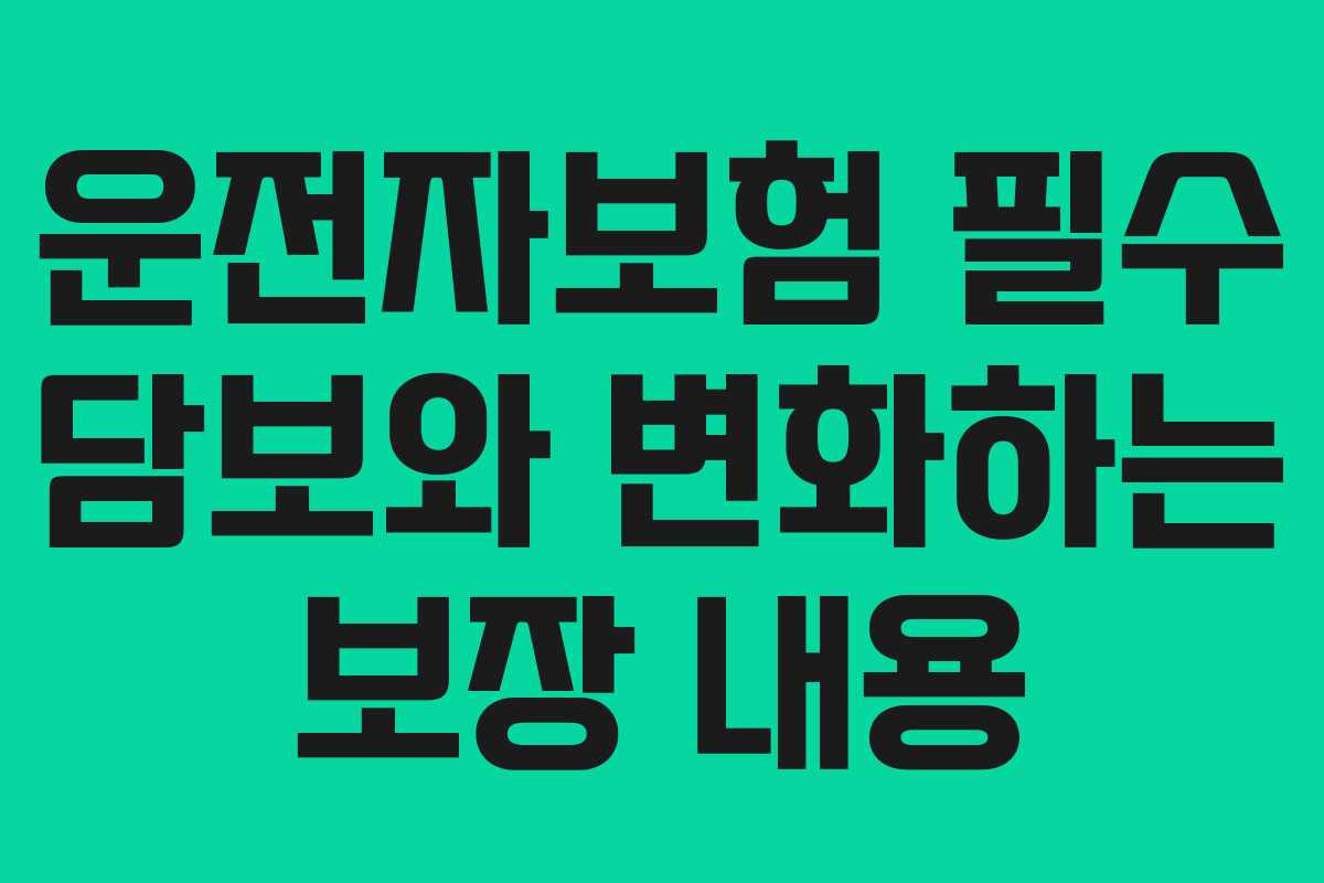 운전자보험 필수 담보와 변화하는 보장 내용