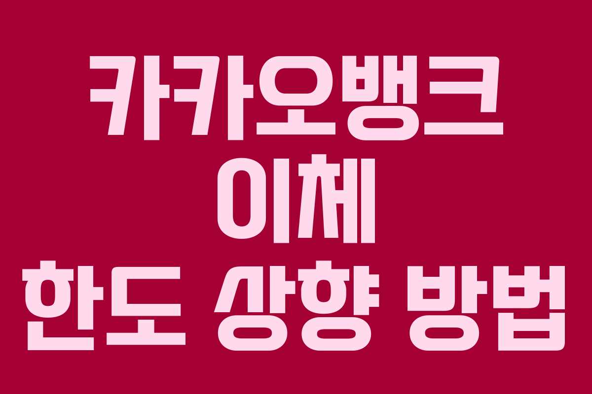 카카오뱅크 이체 한도 상향 방법