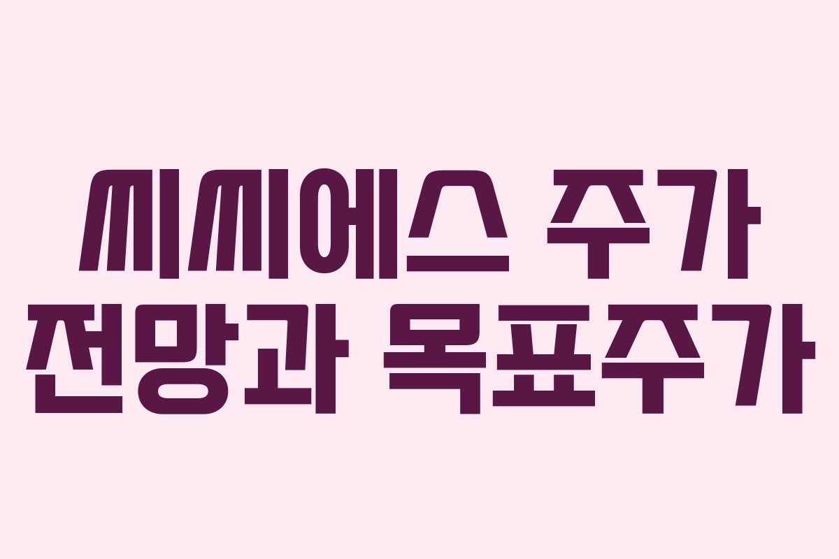 씨씨에스 주가 전망과 목표주가 씨씨에스 주가 전망과 목표주가