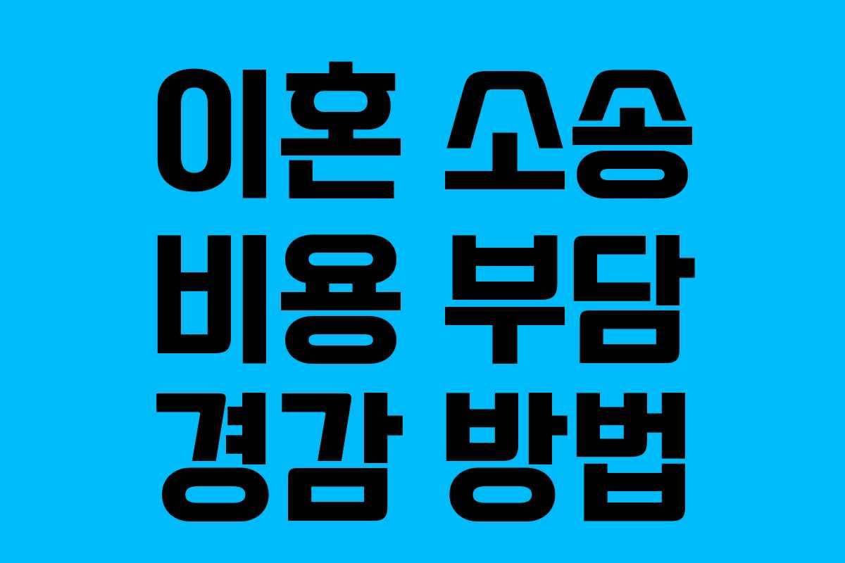 이혼 소송 비용 부담 경감 방법 이혼 소송 비용 부담 경감 방법