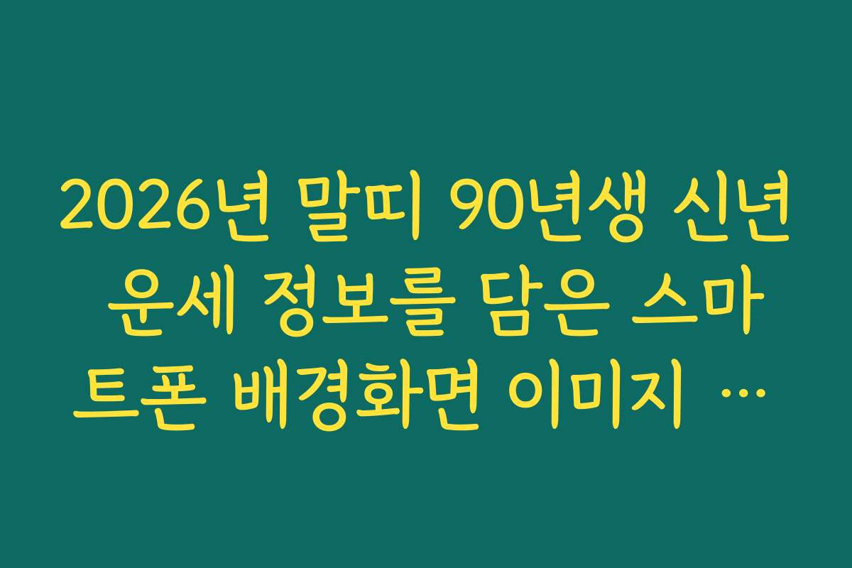 2026년 말띠 90년생 신년 운세 정보를 담은 스마트폰 배경화면 이미지 제공