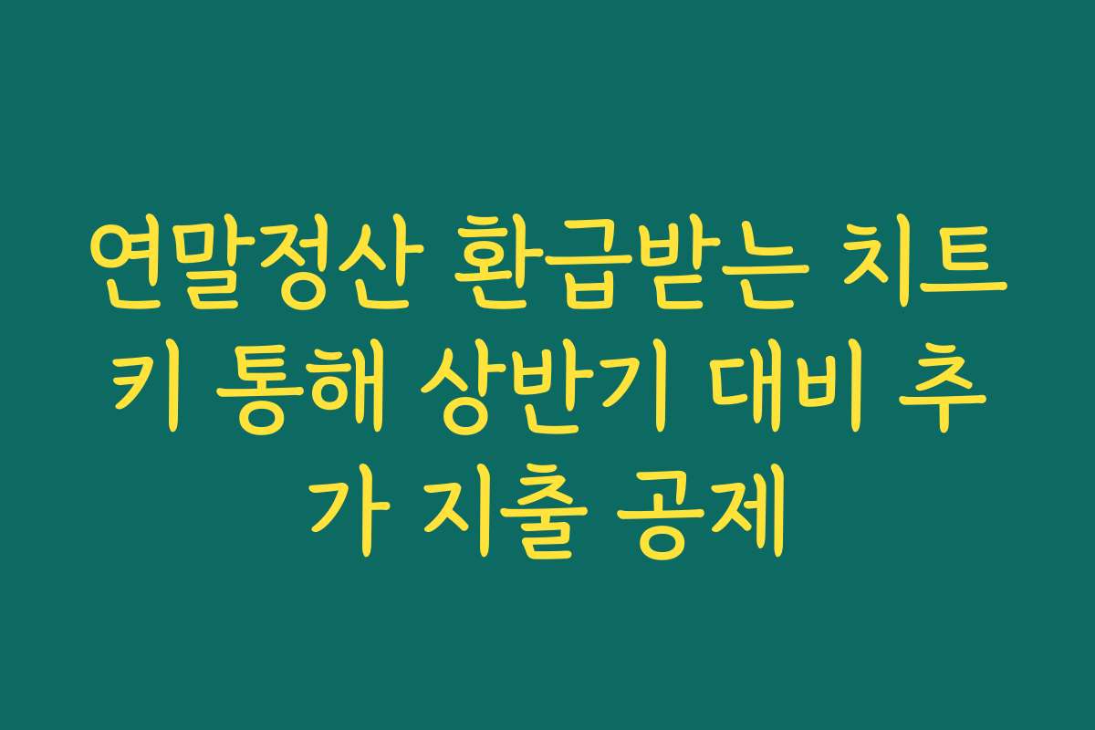 연말정산 환급받는 치트키 통해 상반기 대비 추가 지출 공제